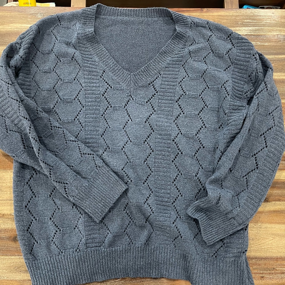 Blue V-Neck Sweater